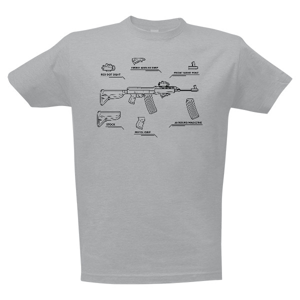 Army military tshirt gun T-shirt