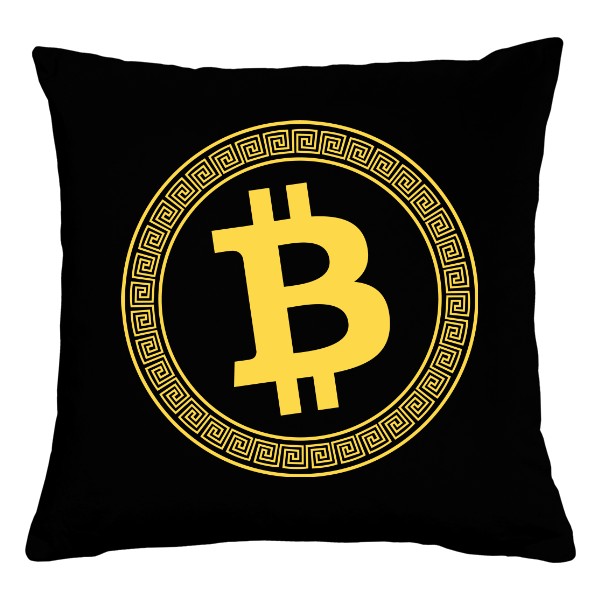 Vankúš bavlnený s potlačou Bitcoin