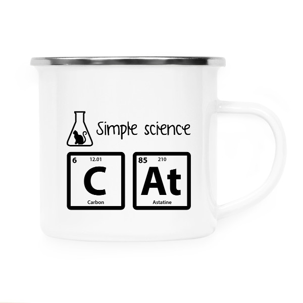 Plecháčik - nerezový lem s potlačou Cat science