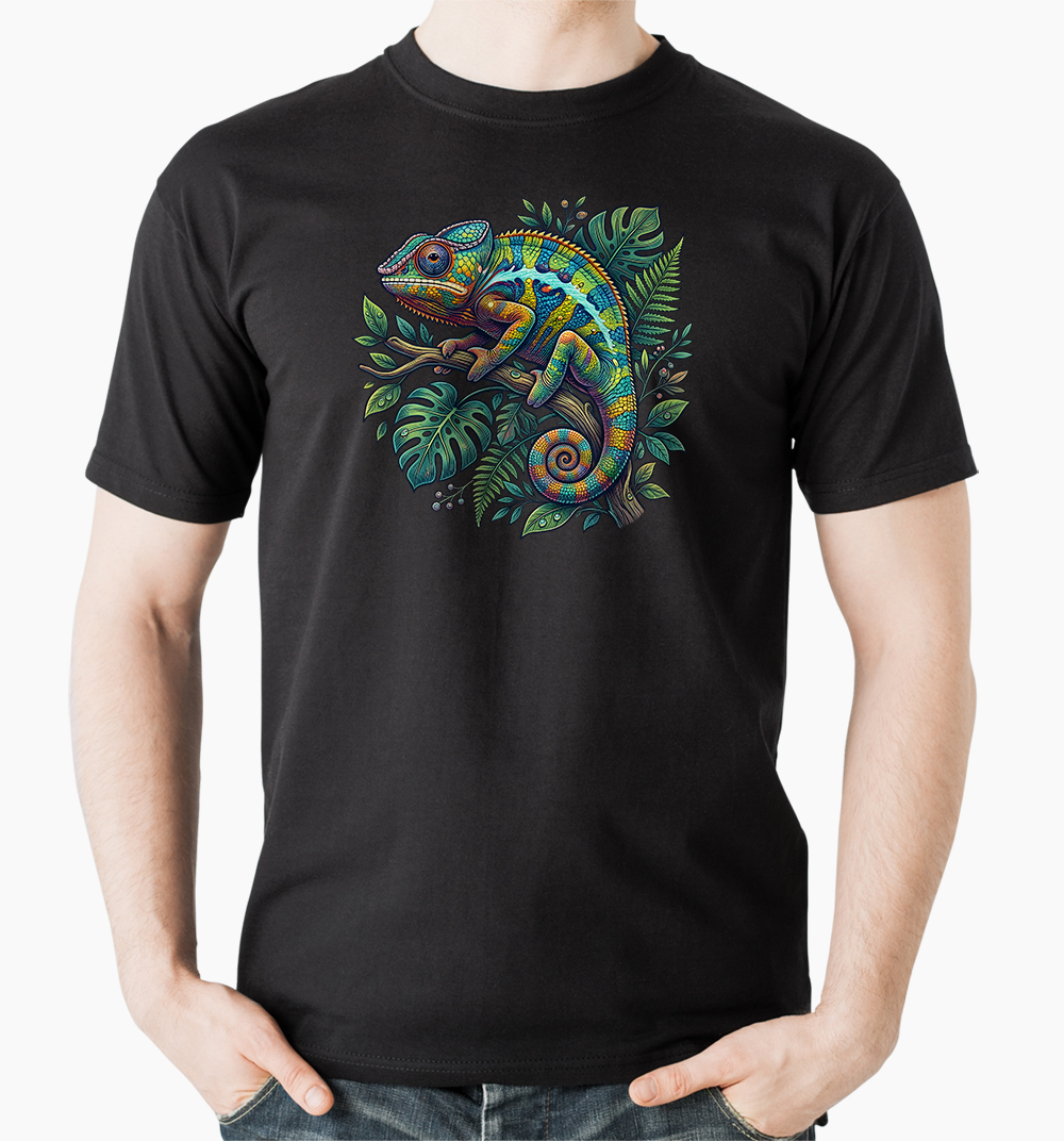 Tričko s potlačou chameleón