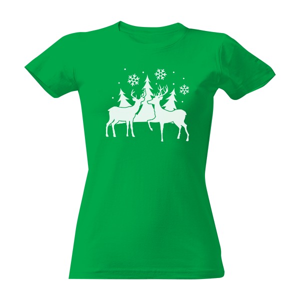 Tričko s potiskem Christmas deers