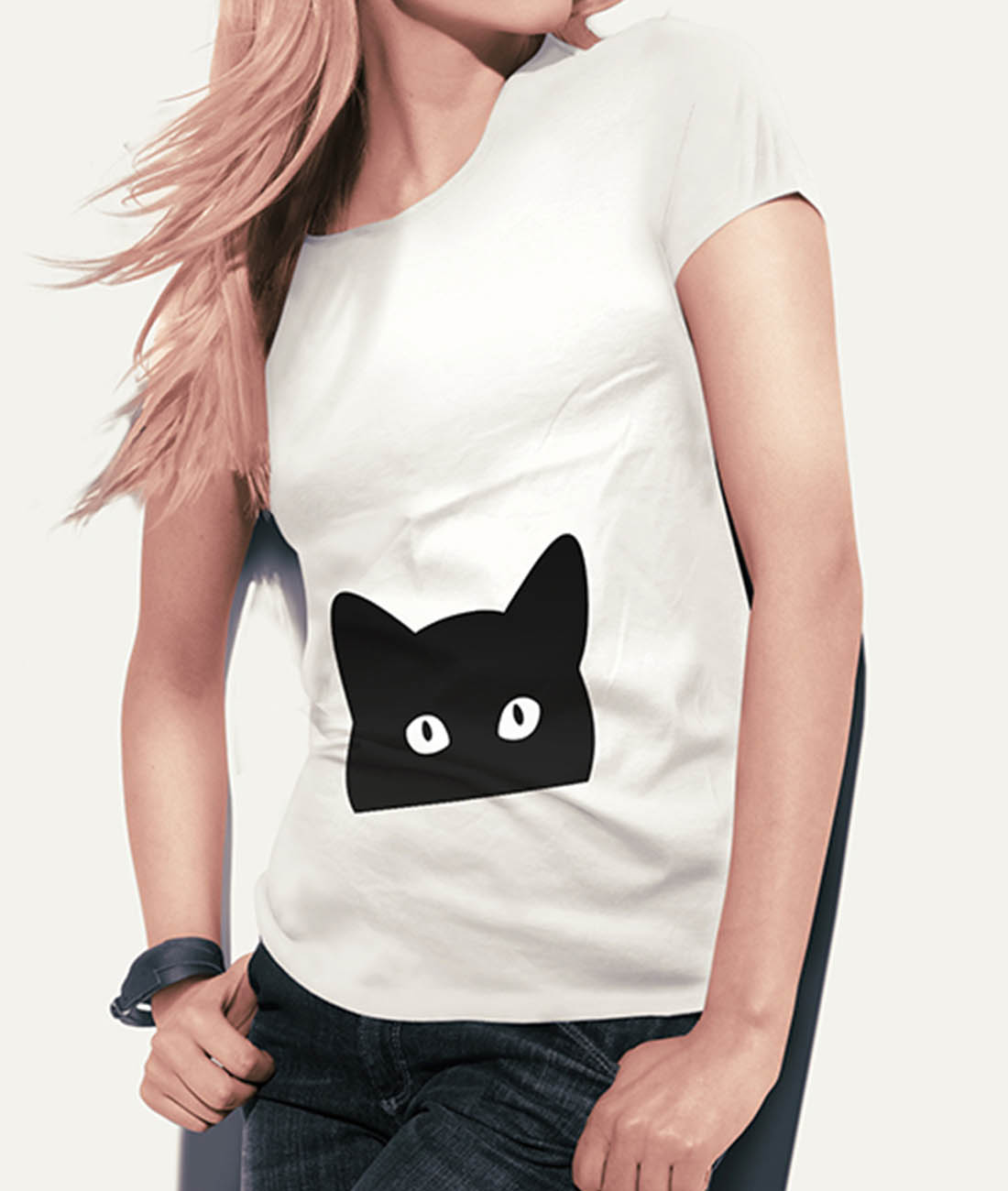 Tričko s potlačou Dámske tričko mačka