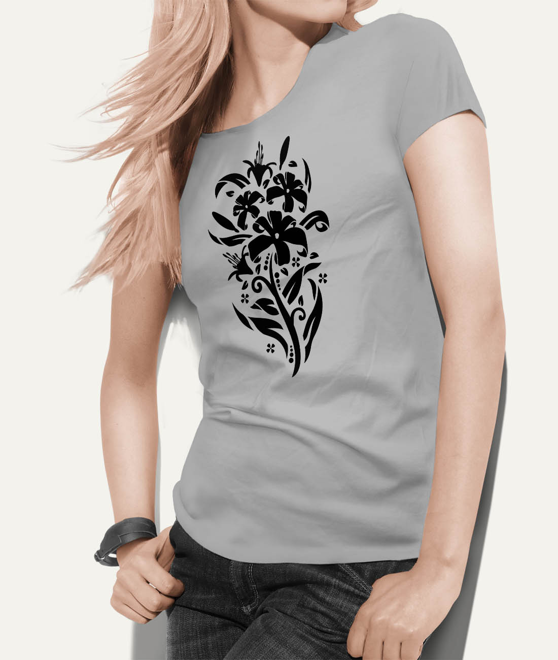 Dámské tričko príroda kvety ornament