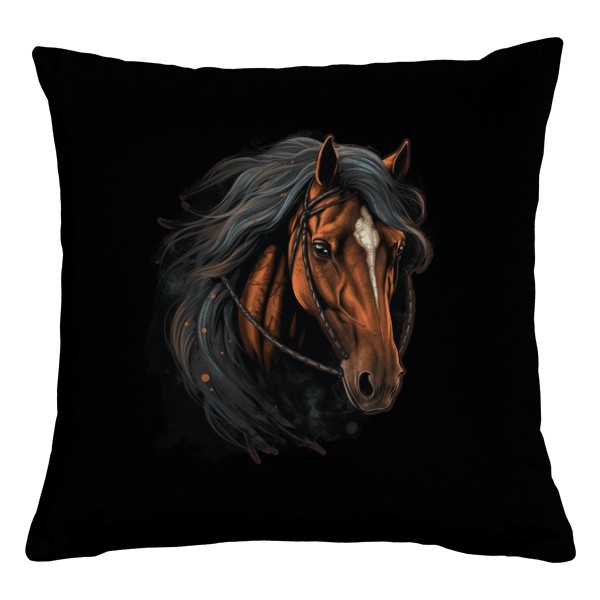 Vankúš bavlnený s potlačou Divoký kôň