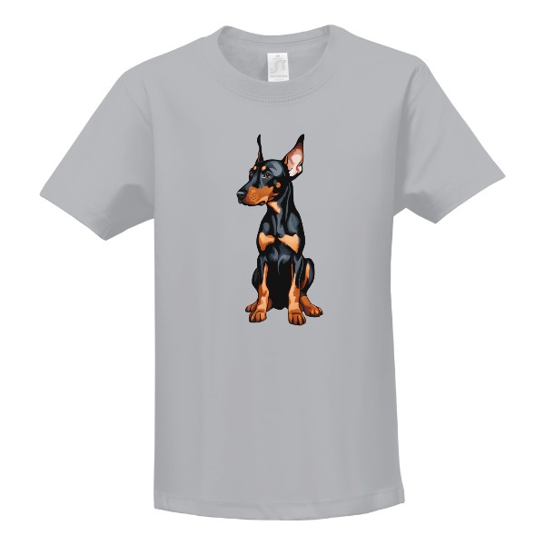 Tričko s potlačou doberman šťeňa