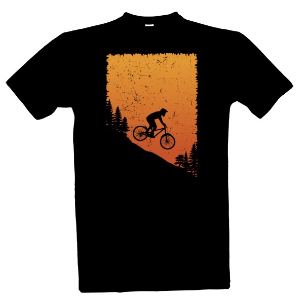 Tričko s potlačou Downhill tričko s bicyklom