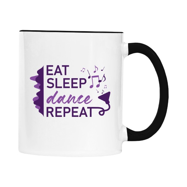 Cup colourful s potiskem Eat, sleep, dance, repeat