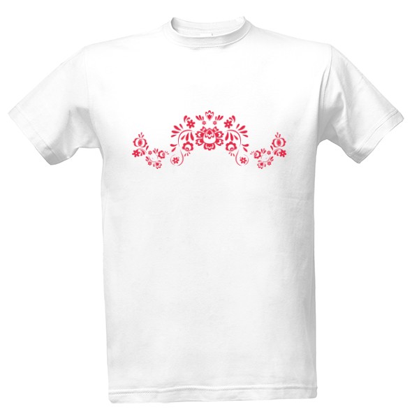 T-shirt folklór motiv červená