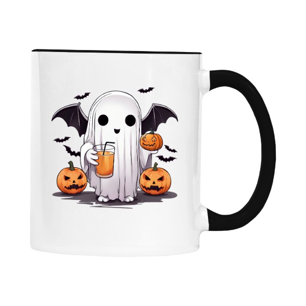 Hrnček malý farebný s potlačou Halloween duch