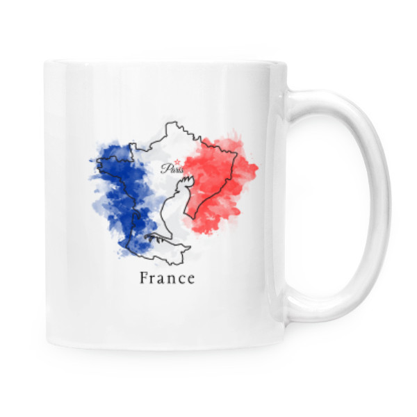 Hrnček malý biely s potlačou Hrnček Francúzsko