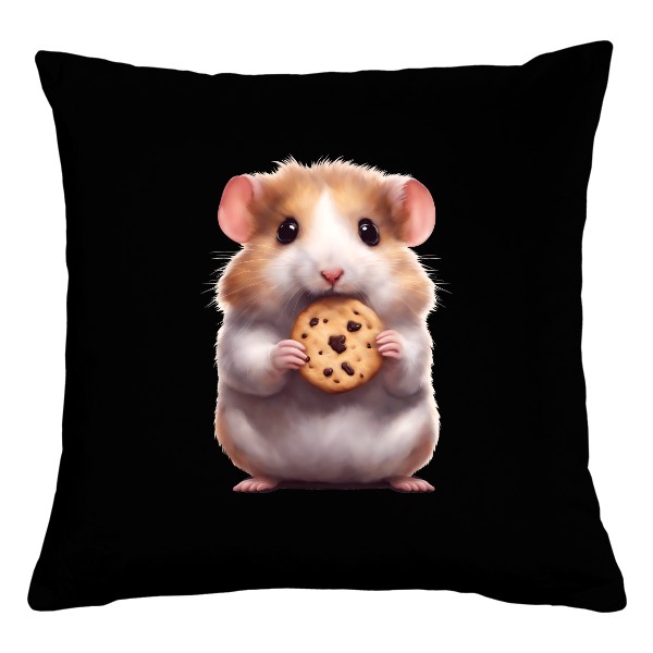 Polštář bavlněný  s potiskem křeček se sušenkou