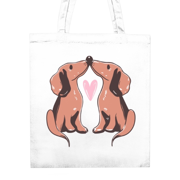 Nákupní taška unisex s potiskem Láska k jezevcikum