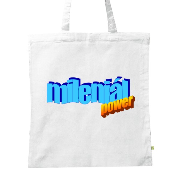 BIO plátěná taška s potiskem Mileniál power