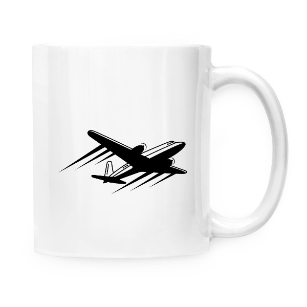 Cup white s potiskem Mug with a plane