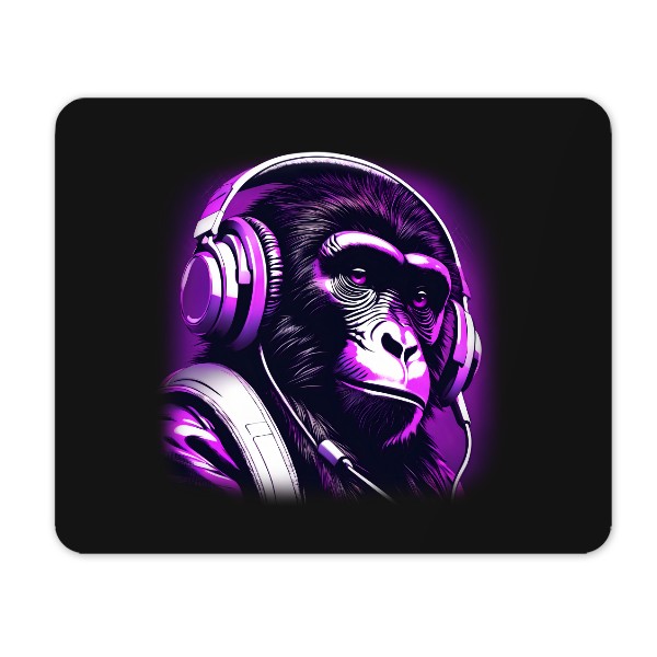 Podložka pod myš s potiskem opice s headsetem