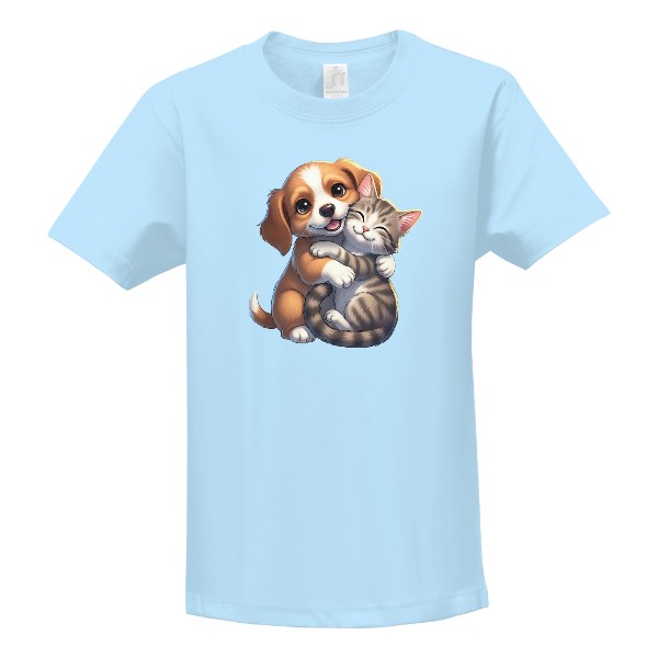 Tričko s potiskem Pes a kočka