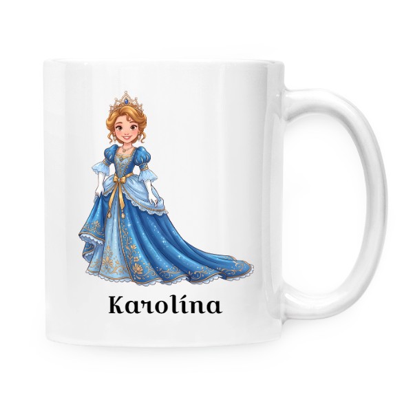 Hrnek malý bílý s potiskem Princezna s vlastním jménem
