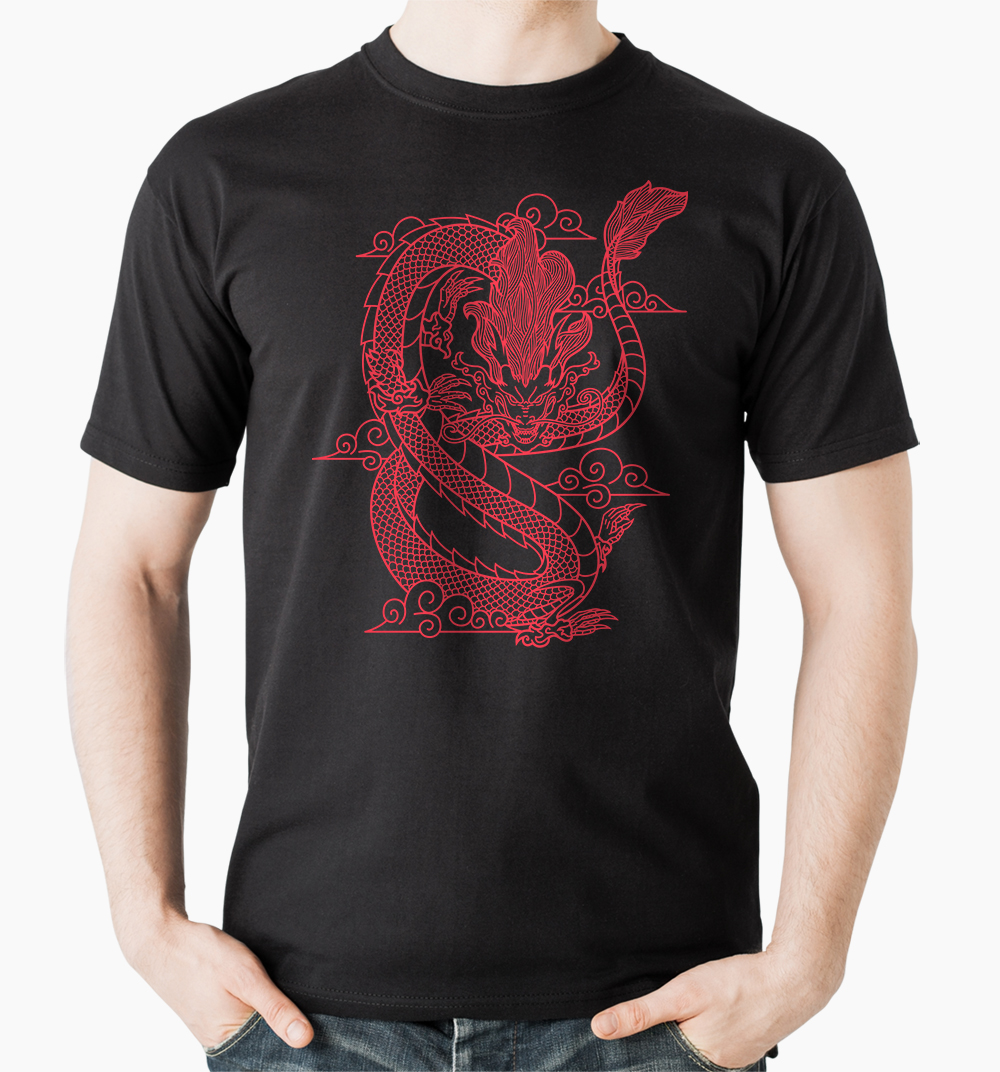 Tričko s potiskem Red Dragon tričko Drak