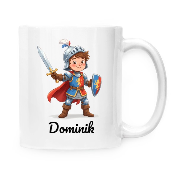Hrnek malý bílý s potiskem rytíř s vlastním jménem