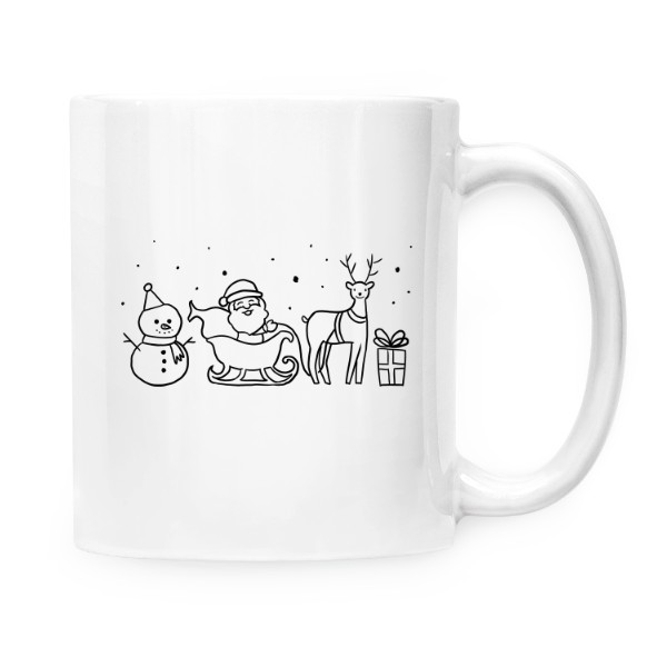 Hrnek malý bílý s potiskem Santa Claus