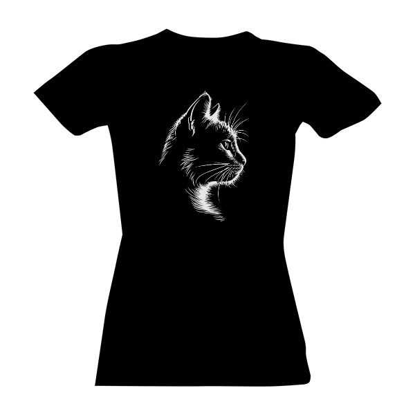 Tričko s potlačou silueta mačka