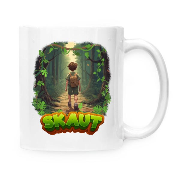 Hrnek malý bílý s potiskem Skaut