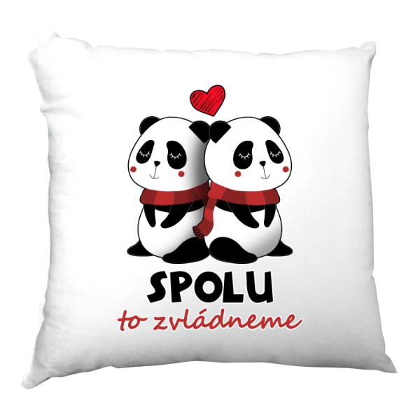 Vankúš saténový s potlačou Spolu to zvládneme