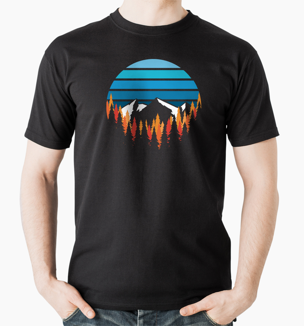 Tshirt with mountains for hiking