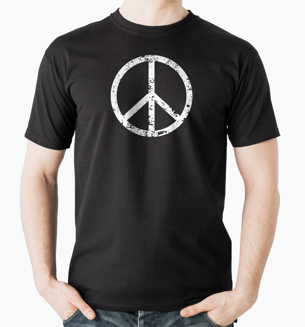 Tričko so symbolom mier