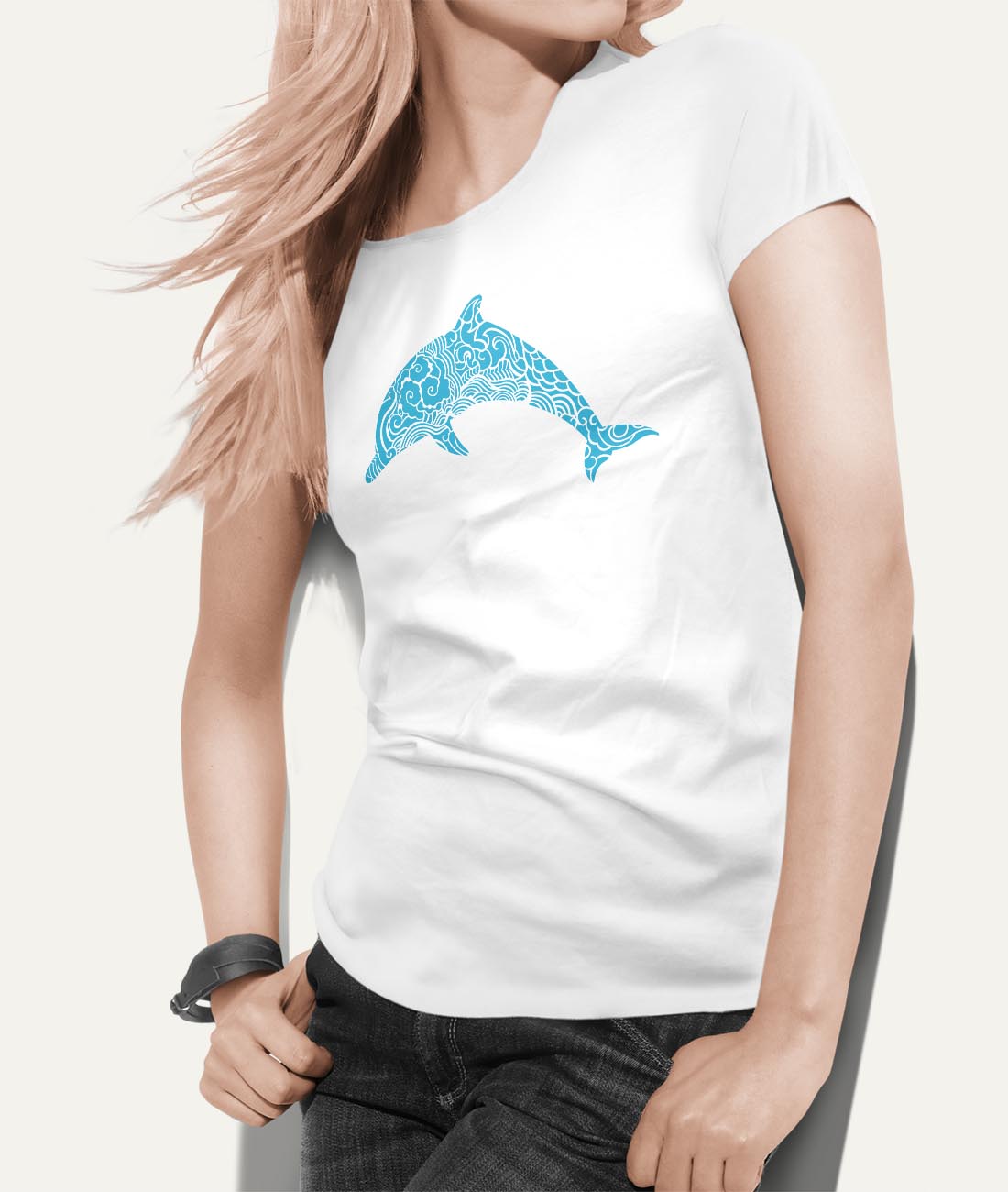 Tričko so vzorom delfína