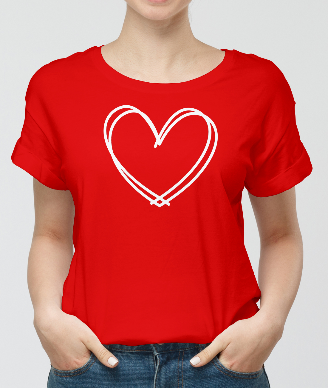 Tričko s potiskem Valentýnské tričko srdce 