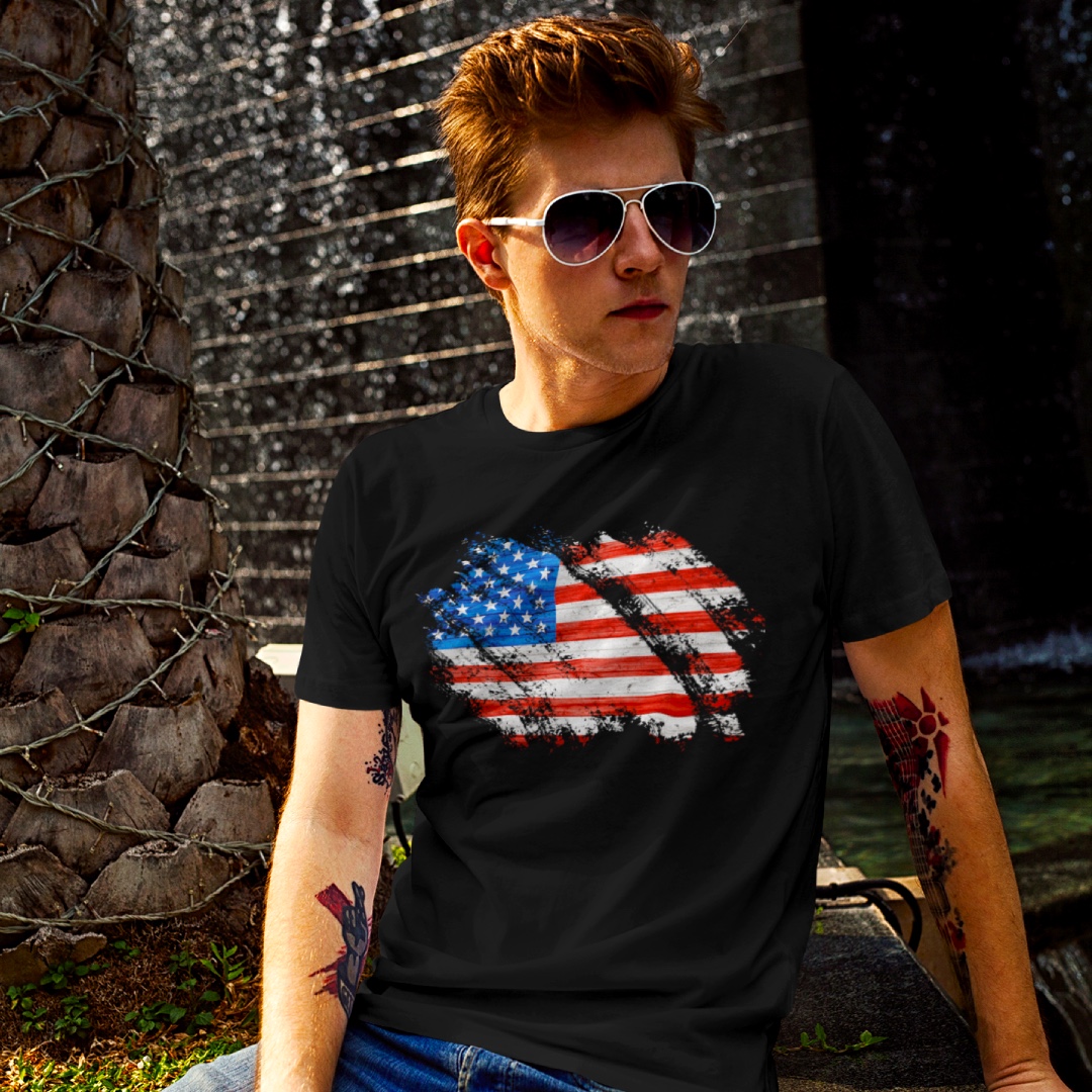 Tričko s potiskem Americká vlajka