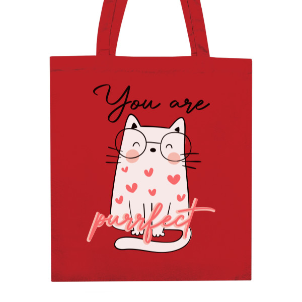 Taška z bio bavlny s potlačou You are purrfect