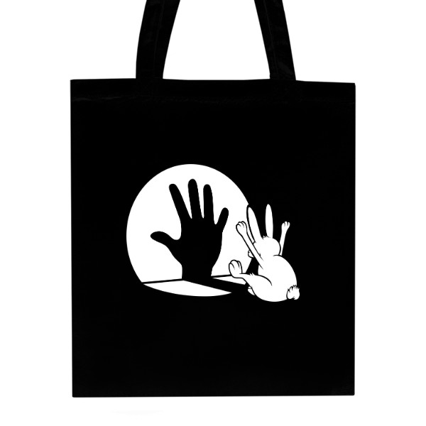 Nákupní taška unisex s potiskem Zajíc hra se stínem