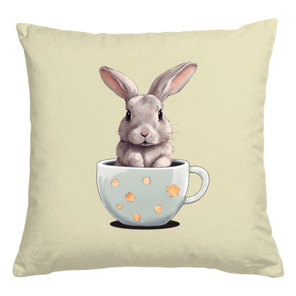 Vankúš bavlnený s potlačou Zlatý zajac